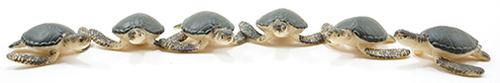 Dollhouse miniature SEA TURTLES, 6 PIECES